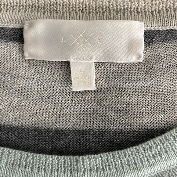 Lisa Todd 100% cashmere star print back stripes sweater size L - Picture 11 of 13